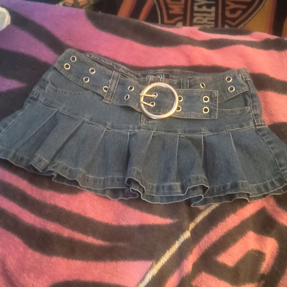 Blue jean mini  flare skirt size 11
